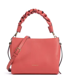  Coccinelle Boheme Grana Double Borsa a mano pelle granulata corallo  