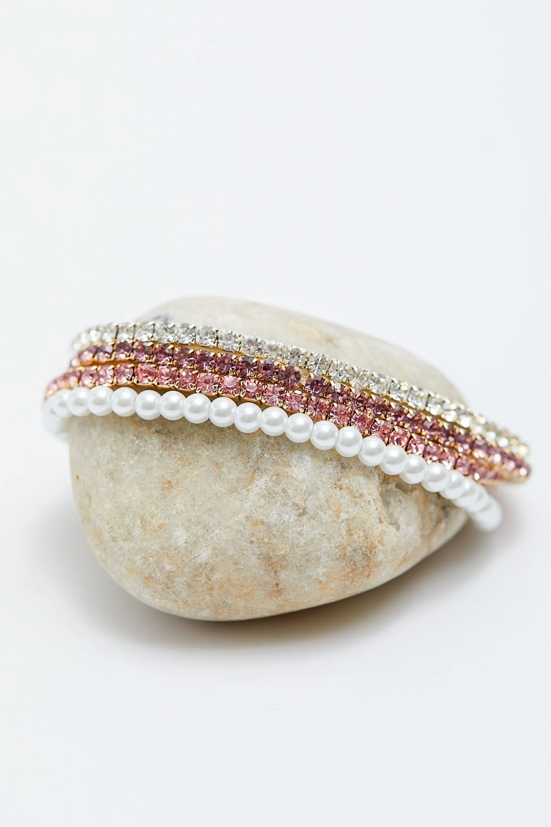 Mood - Bracciale elasticizzato con perle e tono su tono 4 Confezione